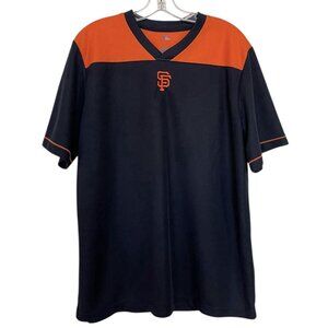 San Francisco Giants Shirt Mens Size Large Embroidered Black Orange Short Sleeve